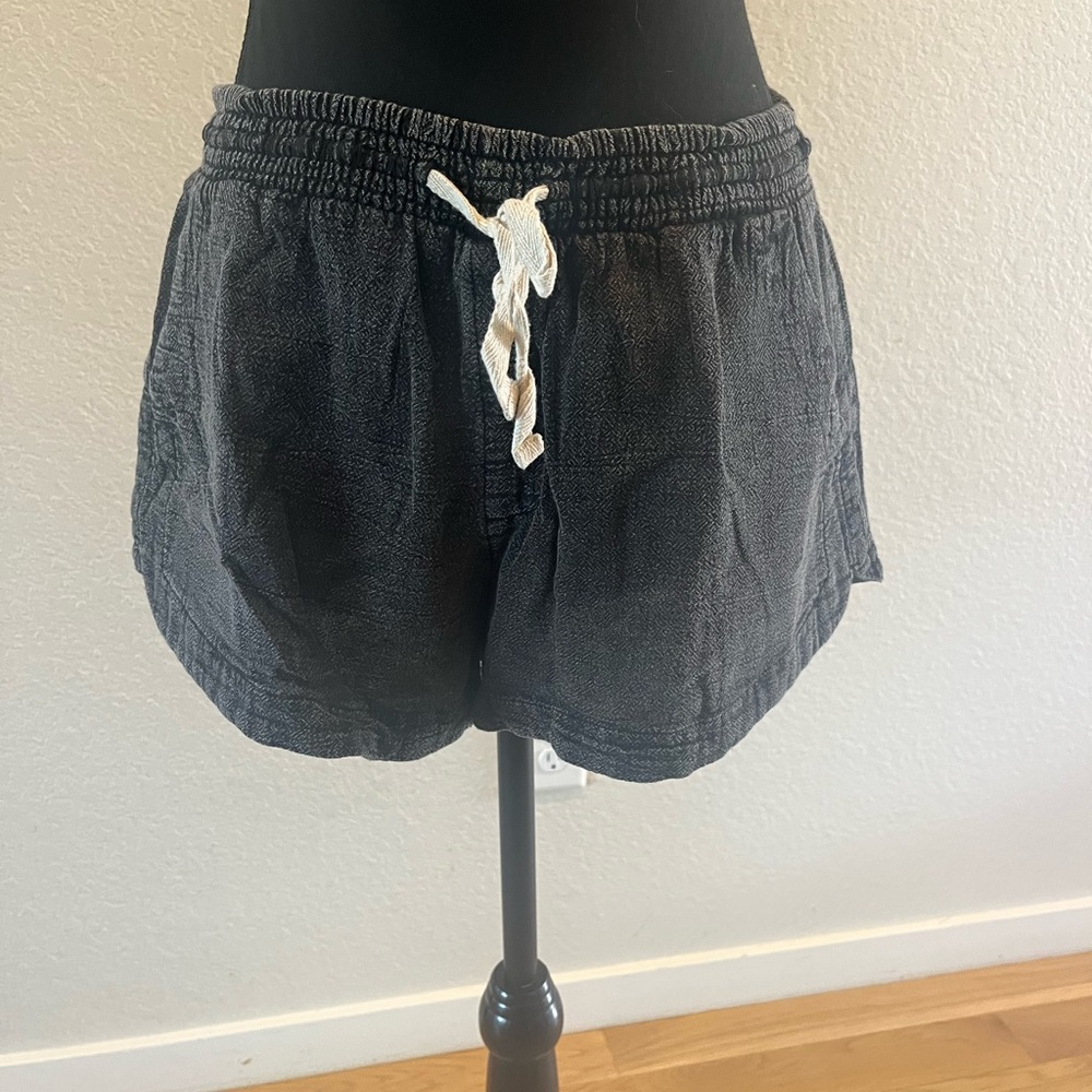 Rip Curl Black Cotton Drawstring Shorts